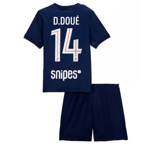 Fotbalové Dres Paris Saint-Germain Desire Doue #14 Dětské Domácí 2025-26 Krátký Rukáv (+ trenýrky)